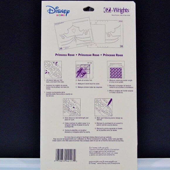 Vintage Disney Home Sliding Stencil Princess Rose EZ Quilting Pattern Wrights - Picture 4 of 5